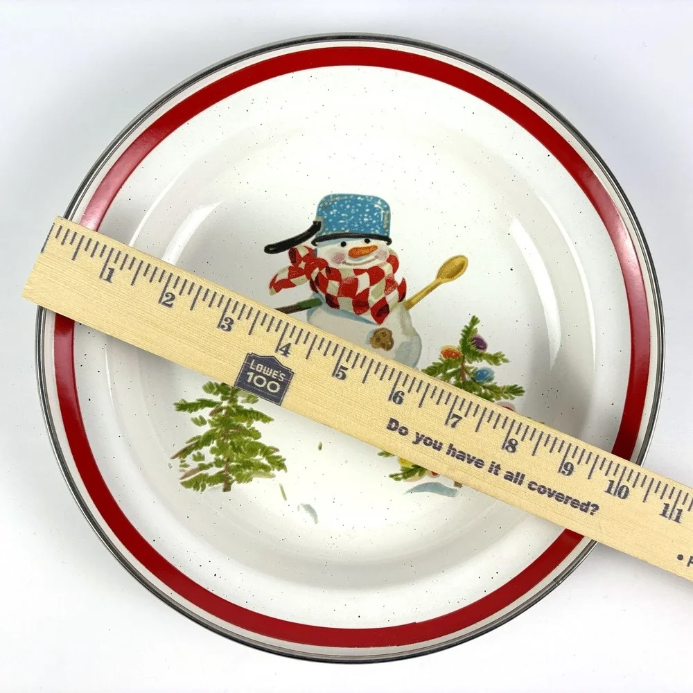 VTG Set of 4 Hallmark Mitford Percy Snowman Pie Cookie Salad Plate Bowl‎ 10.5
